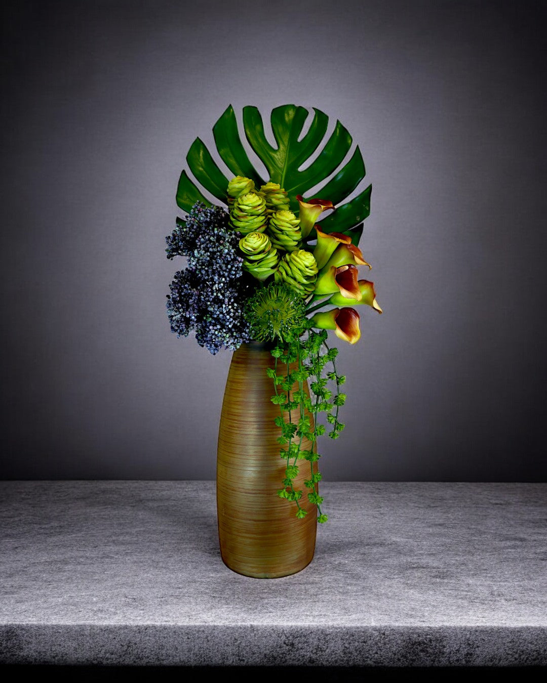 Floral Arrangement in Ceramic Vase