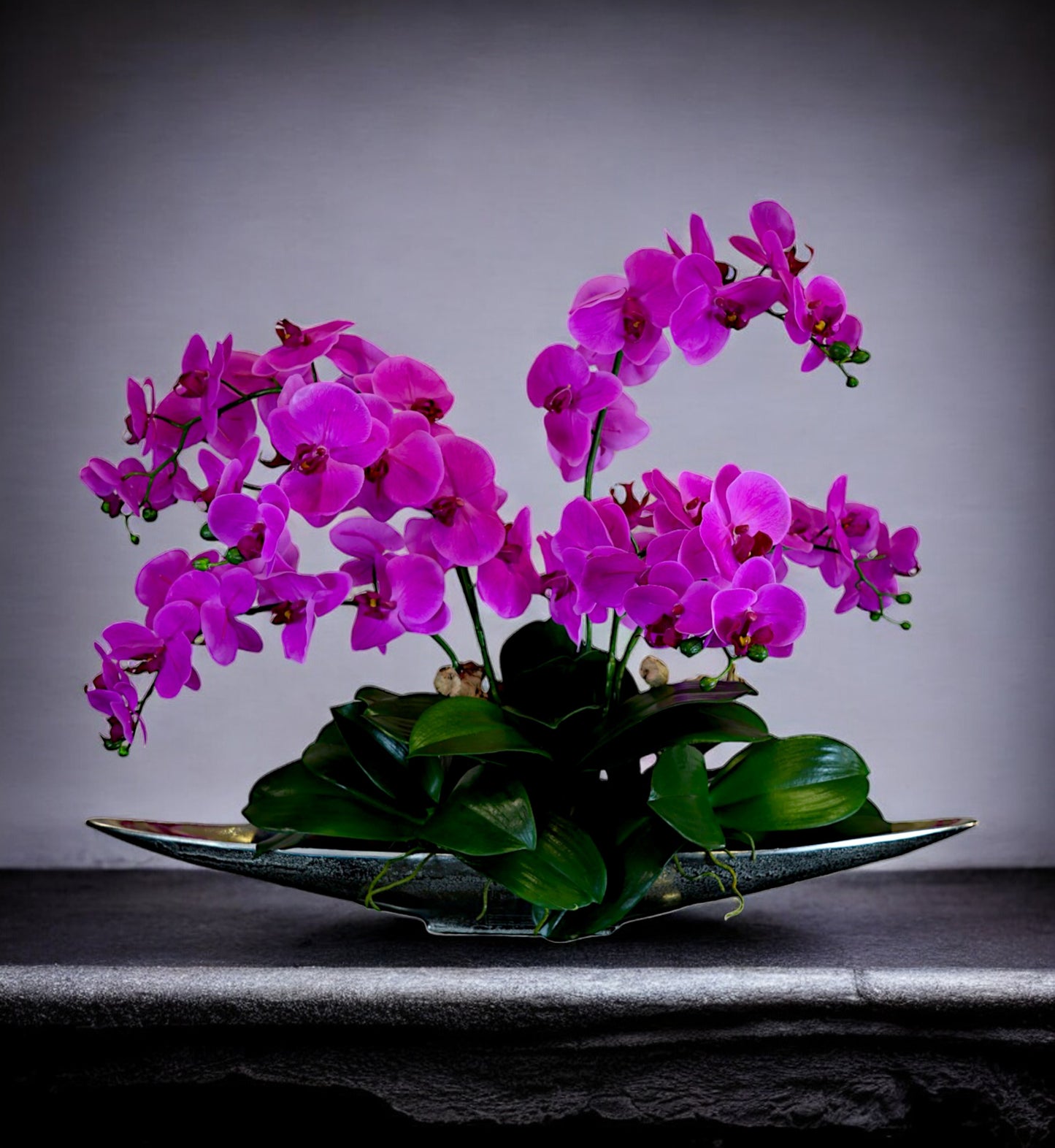 Fuscia Phalaenopsis Silk Orchid Plated