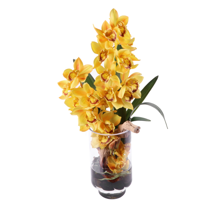 Yellow Cymbidium Orchid Silk Floral Gallery