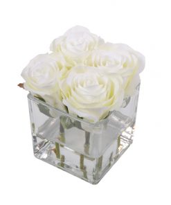 White roses set of 4